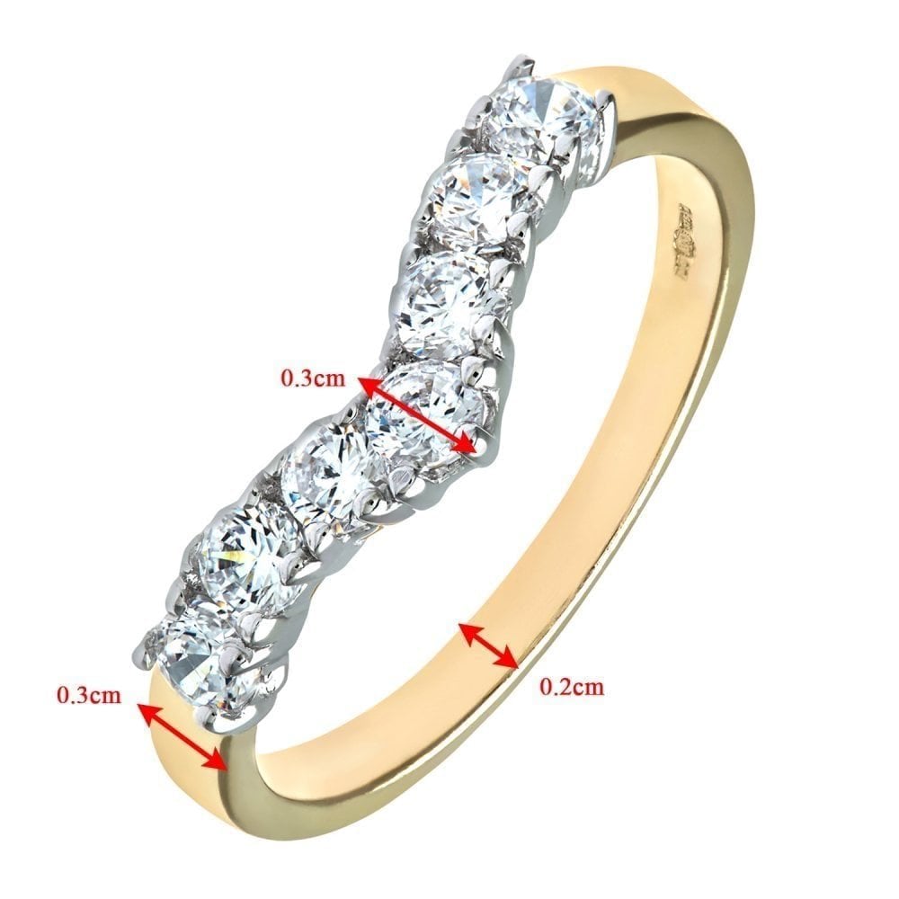 9ct Yellow and White Gold Ring in Wishbone Design