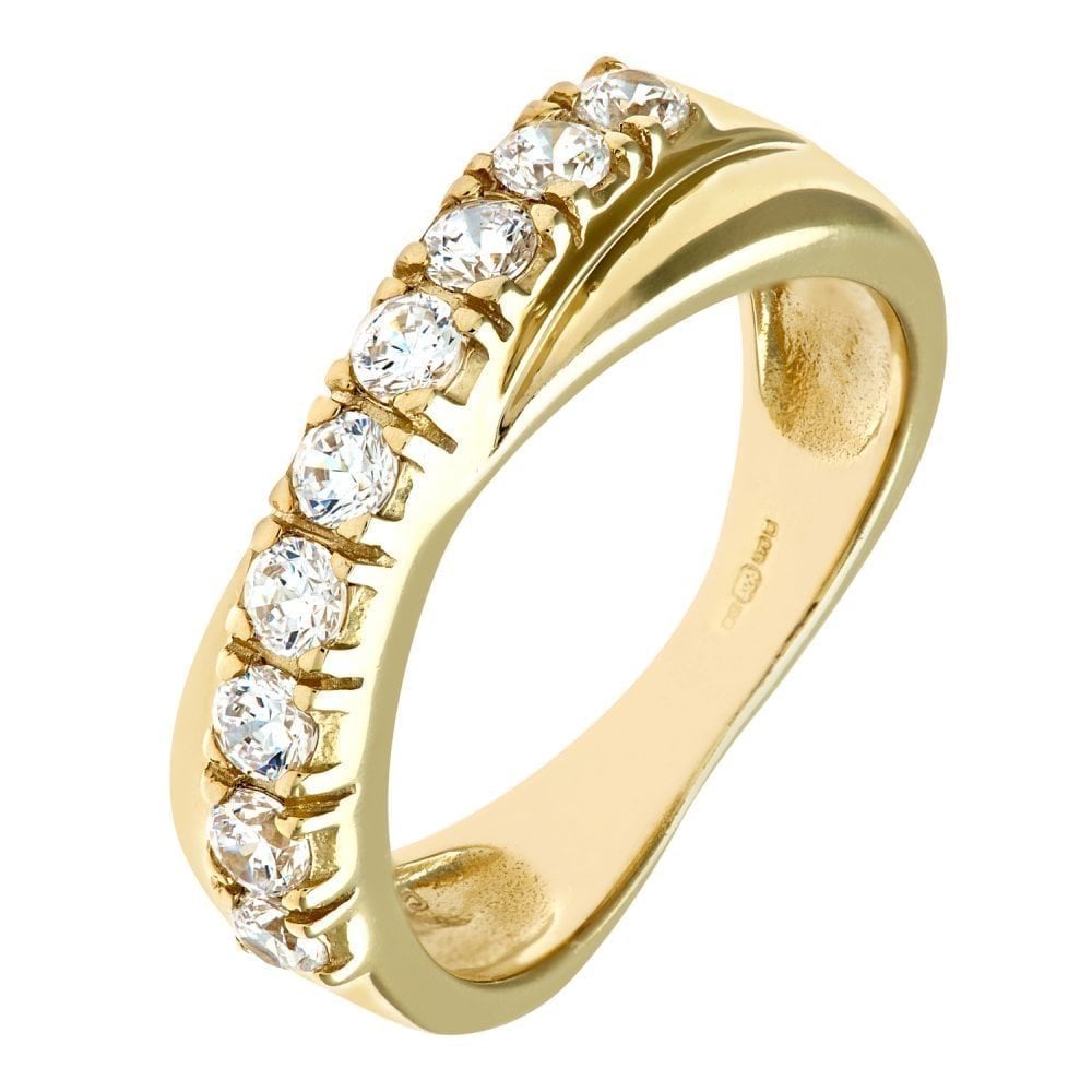 9ct Yellow Gold Eternity Ring in Crossover Design