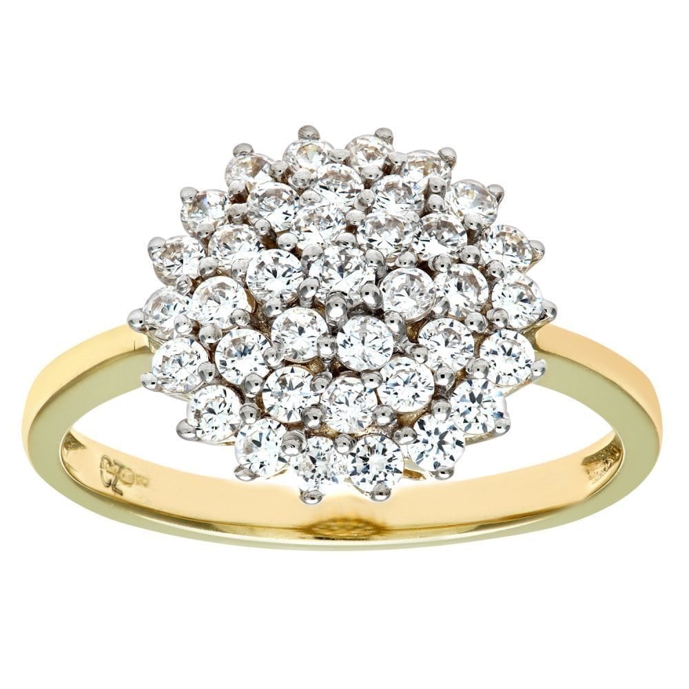 9ct Yellow and White Gold Cluster Ring