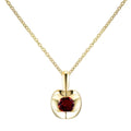 9ct Yellow Gold Garnet Heart Pendant Necklace