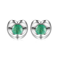 9ct White Gold 0.50ct Round Emerald Heart Stud Earrings