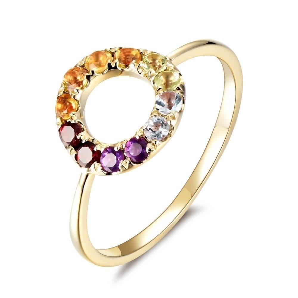 9ct Yellow Gold Multi Gem Dress Ring
