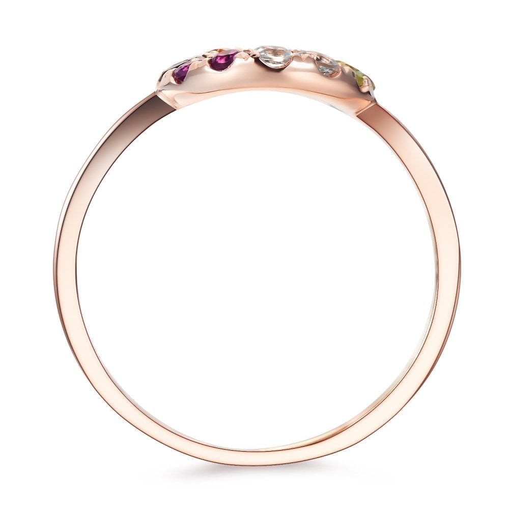 9ct Rose Gold Multi Gem Dress Ring