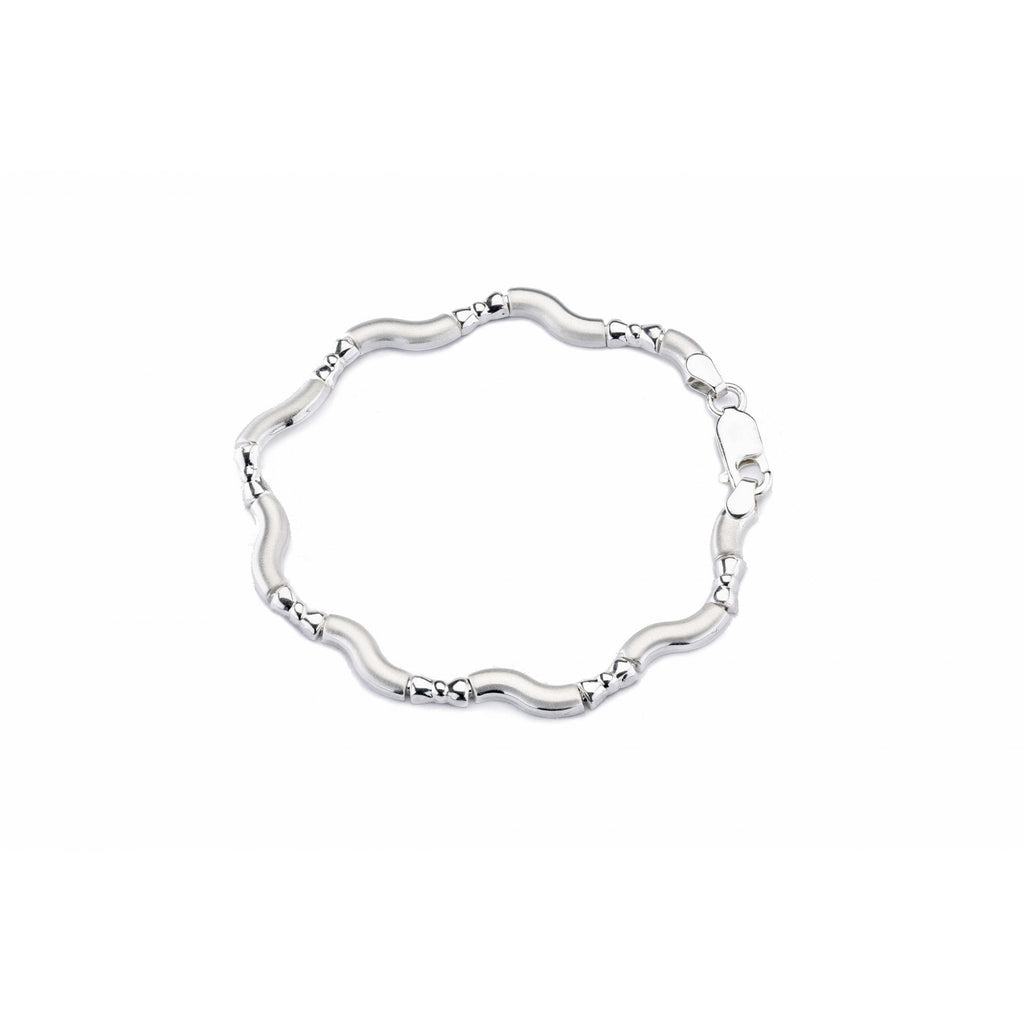 Silver Wavey Kiss Bracelet | Prime Jewellery