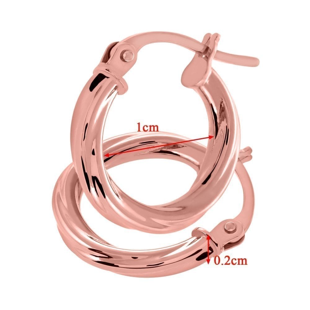 9ct Rose Gold Polished Twist Hoop Earrings