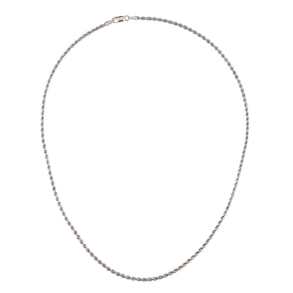 9ct White Gold Rope Chain Necklace