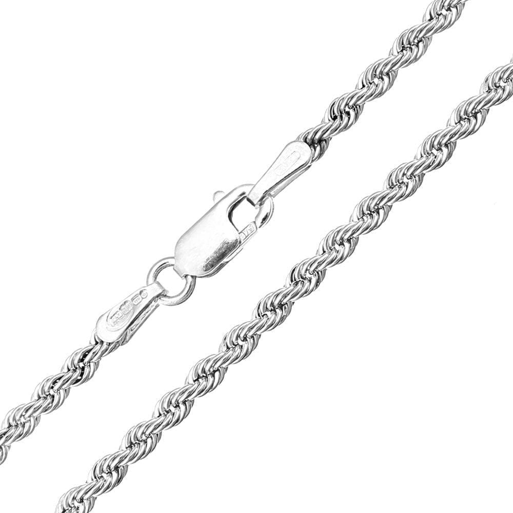 9ct White Gold Rope Chain Necklace
