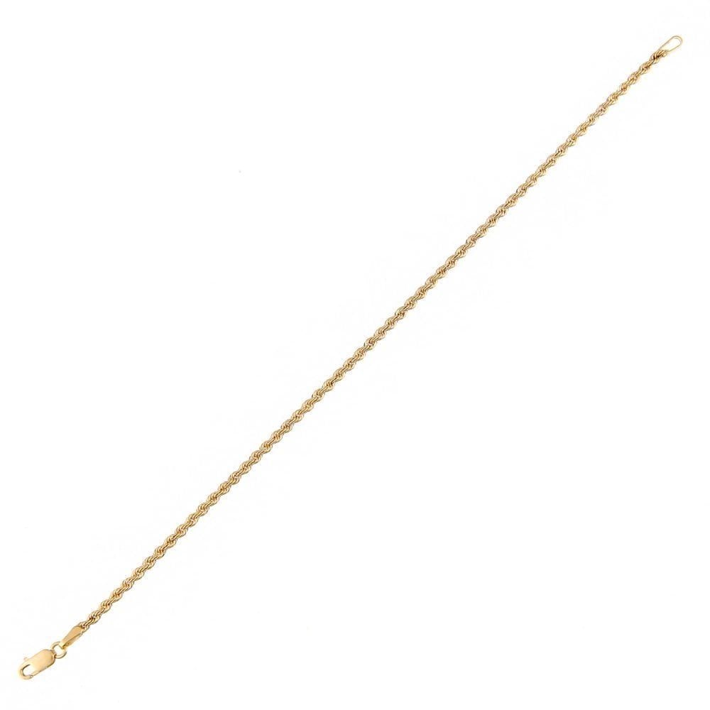 9ct Yellow Gold Rope Bracelet of Length 18.4cm