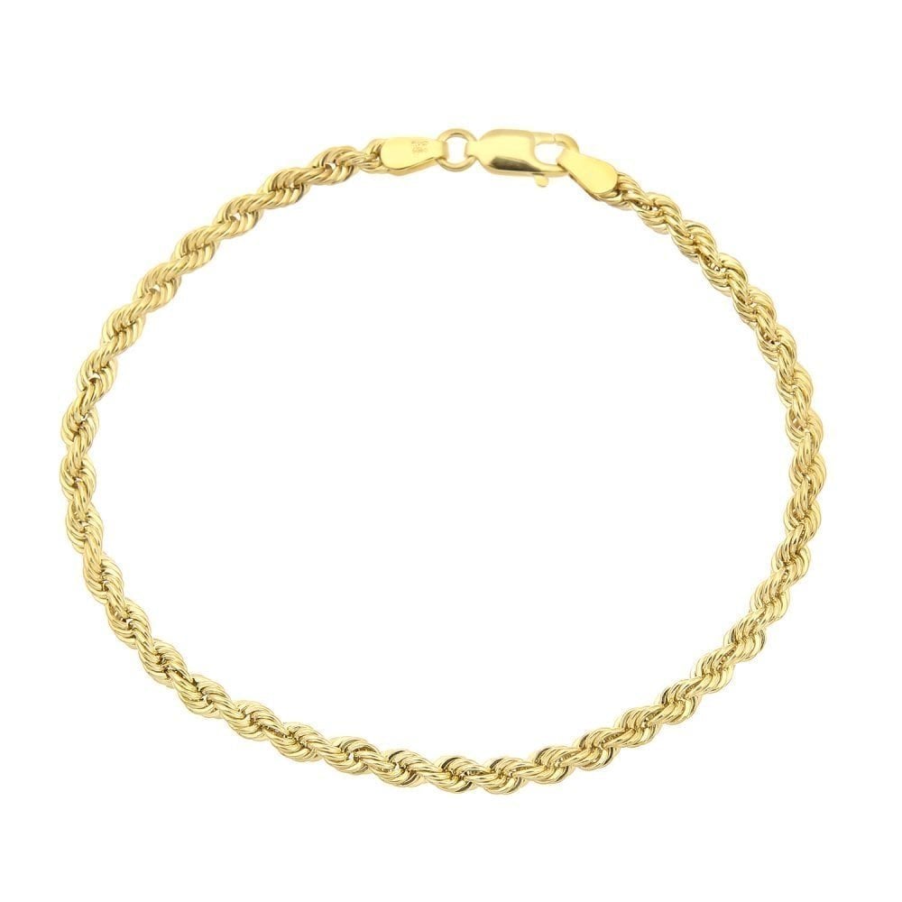 9 ct Yellow Gold Rope Bracelet of 7.5 Inch/19 cm Length