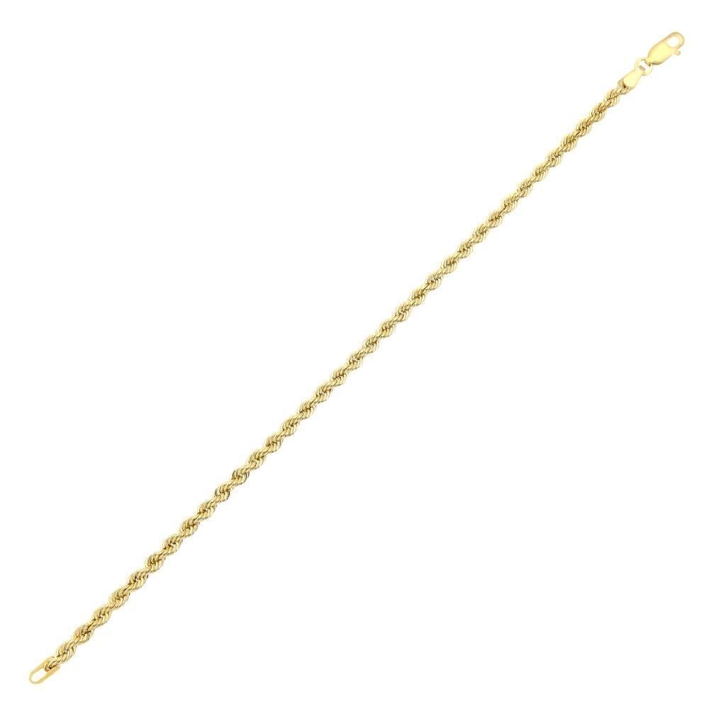 9 ct Yellow Gold Rope Bracelet of 7.5 Inch/19 cm Length