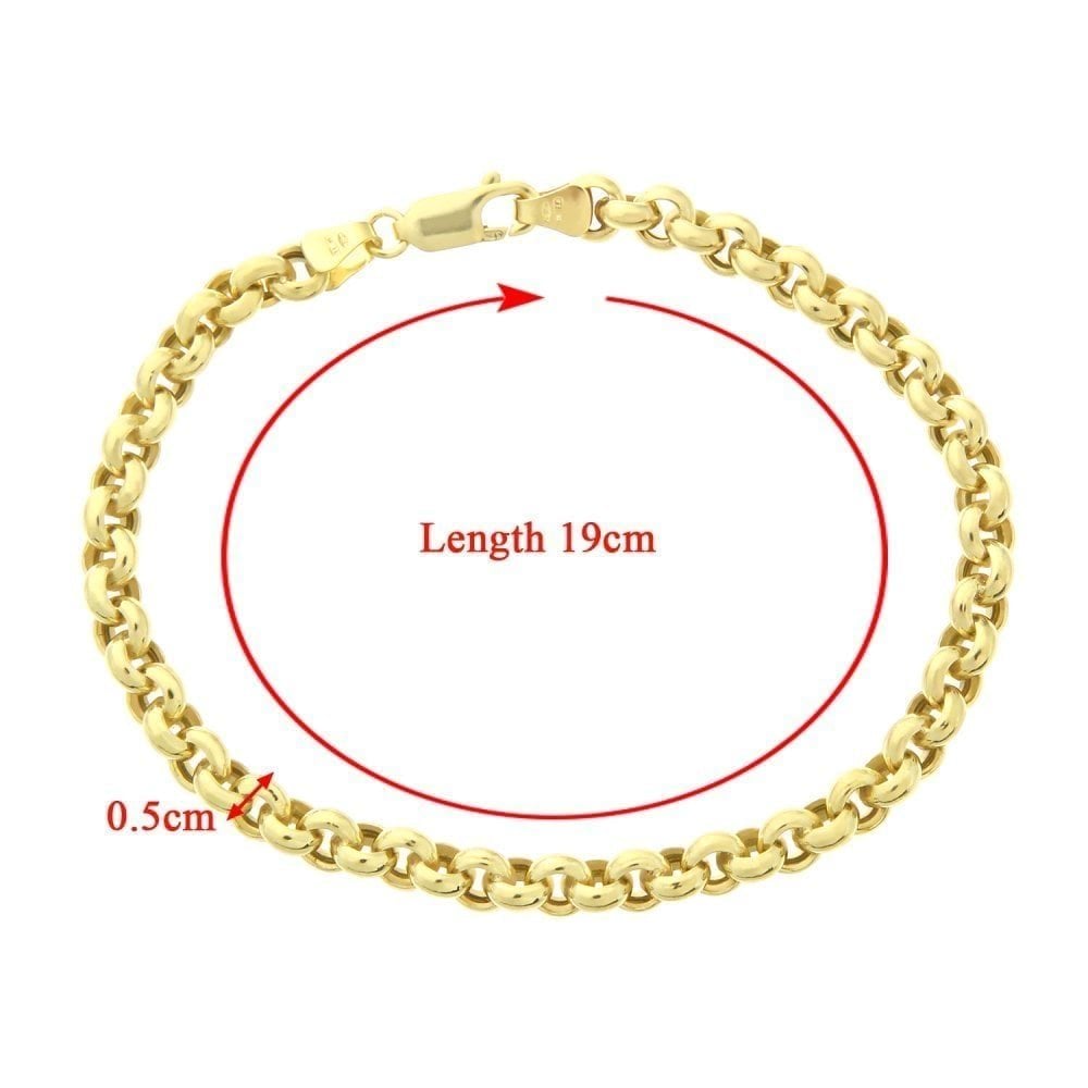 9ct Yellow Gold Belcher Chain Bracelet