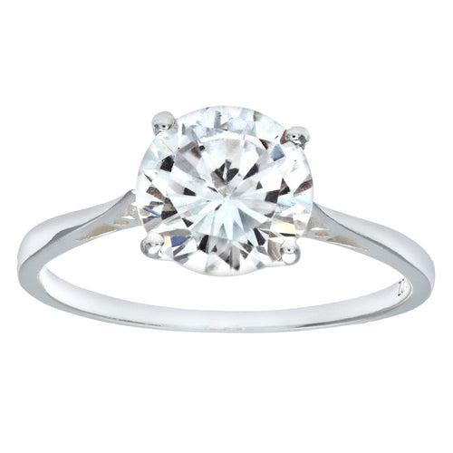 Silver CZ Solitaire Ring