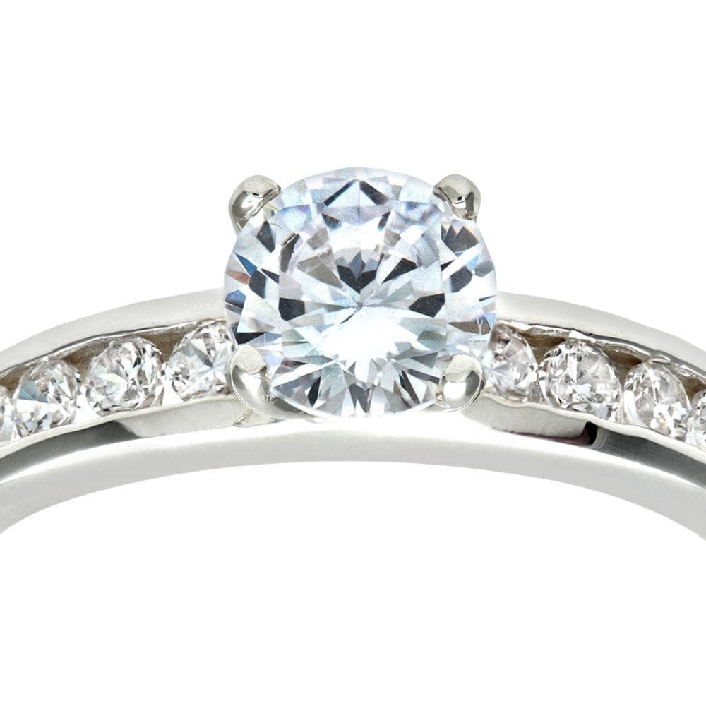 Silver CZ Engagement Ring