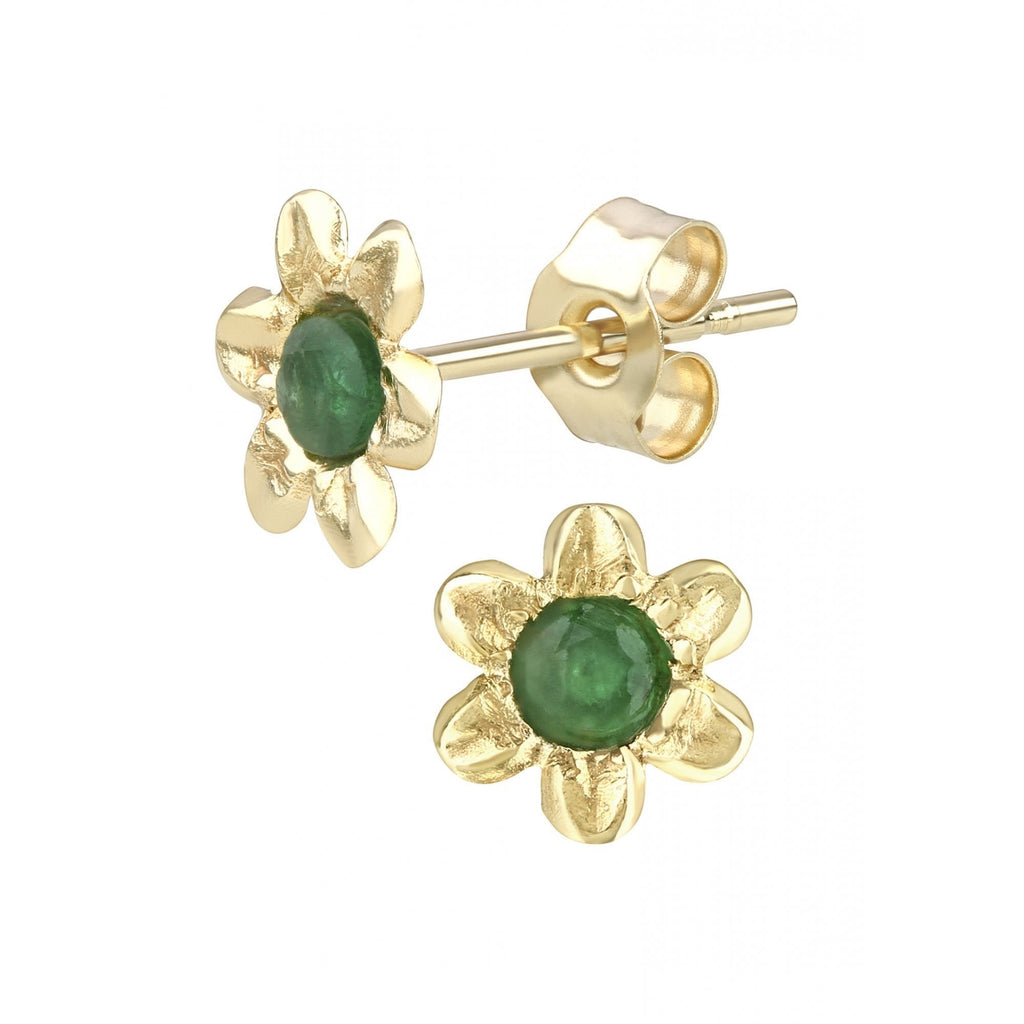 Round Emerald Flower - detail view | Prime Jewellery