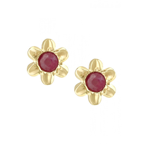 Round Ruby Flower - detail view | Prime Jewellery