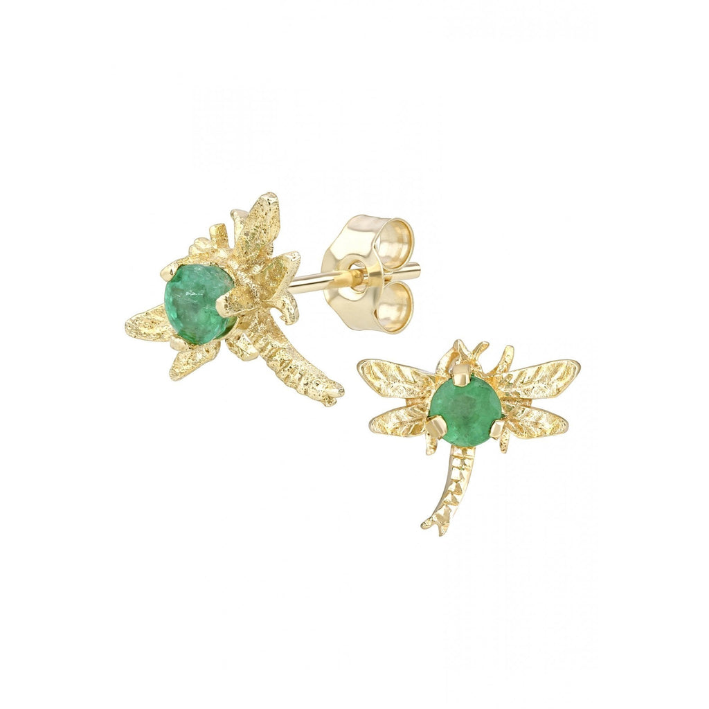 Emerald Stud Earrings - detail view | Prime Jewellery
