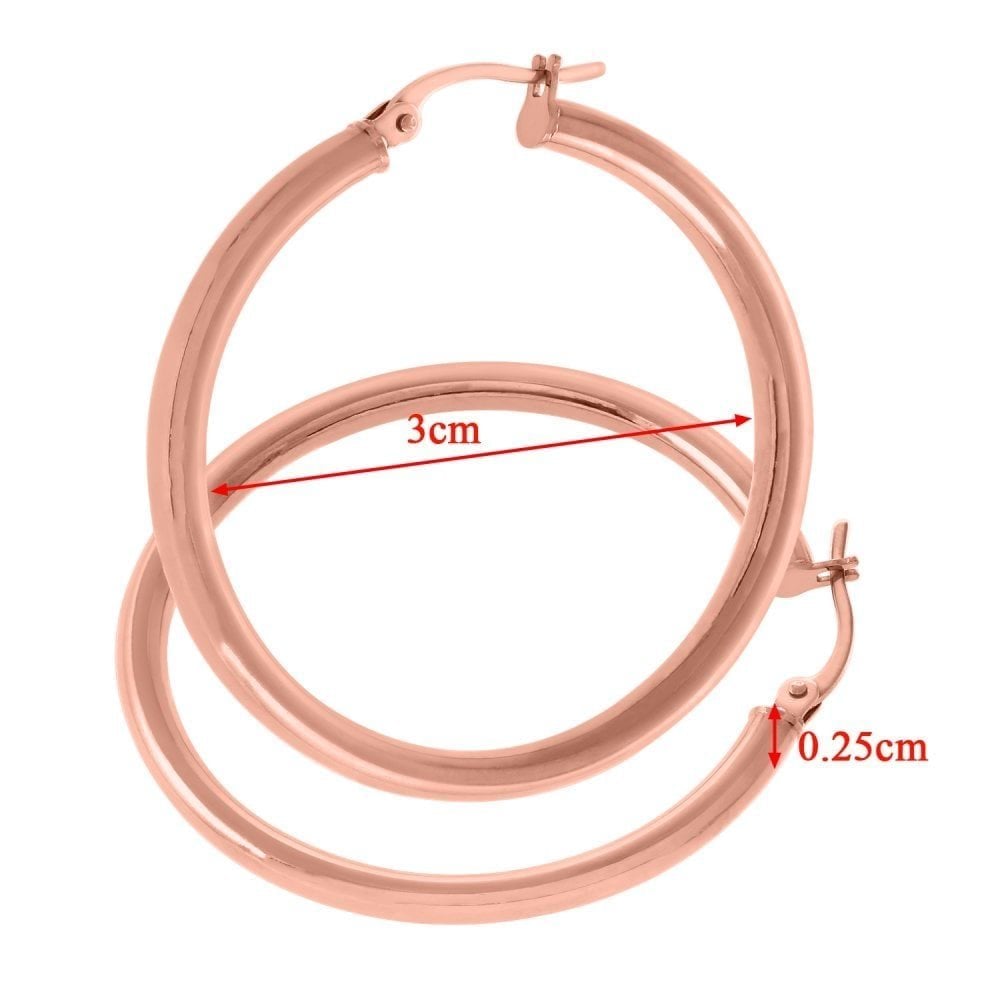 9ct Rose Gold Creole Hoop Earrings - Classic Round Design