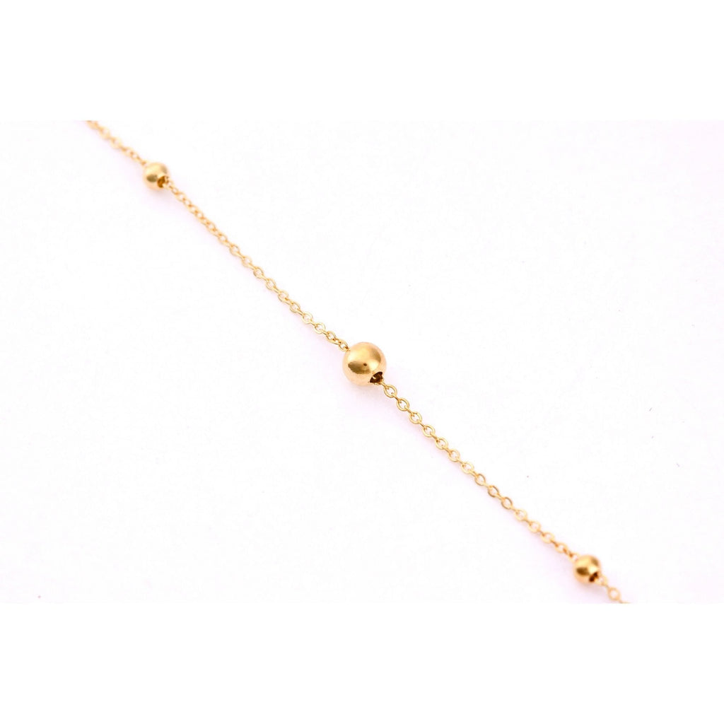 9ct Yellow Gold Ball Charm Anklet