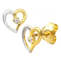 Cubic Zirconia Heart Stud Earrings | Prime Jewellery