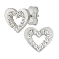 Cubic Zirconia Heart Earrings 9ct White Gold | Prime Jewellery