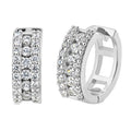 Cubic Zirconia Huggie Hoop Earrings 9ct White Gold | Prime Jewellery