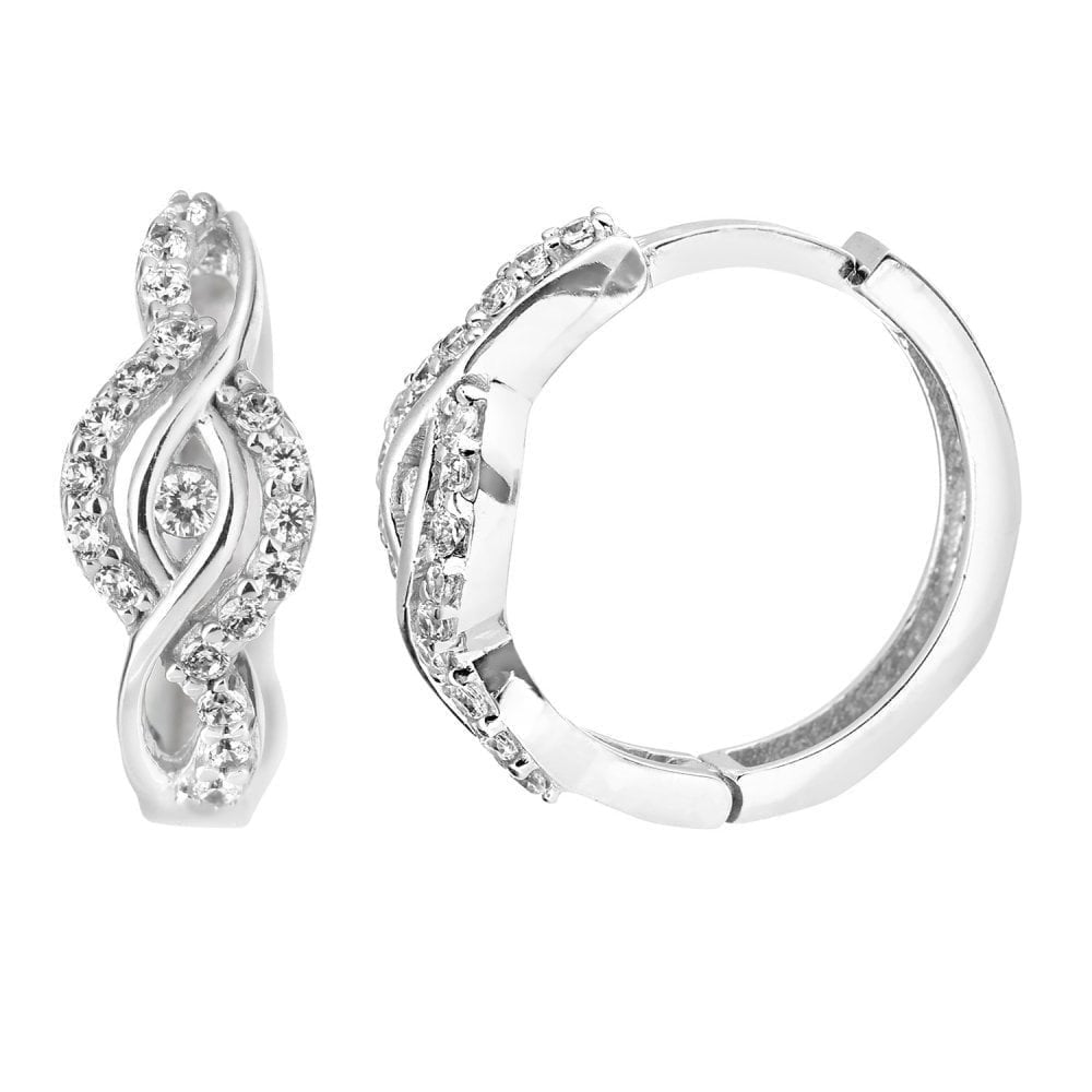 Cubic Zirconia Hoop Earrings - detail view | Prime Jewellery
