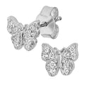 Cubic Zirconia Butterfly Stud Earrings 9ct White Gold | Prime Jewellery