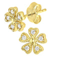 Cubic Zirconia Flower Stud Earrings 9ct Yellow Gold | Prime Jewellery