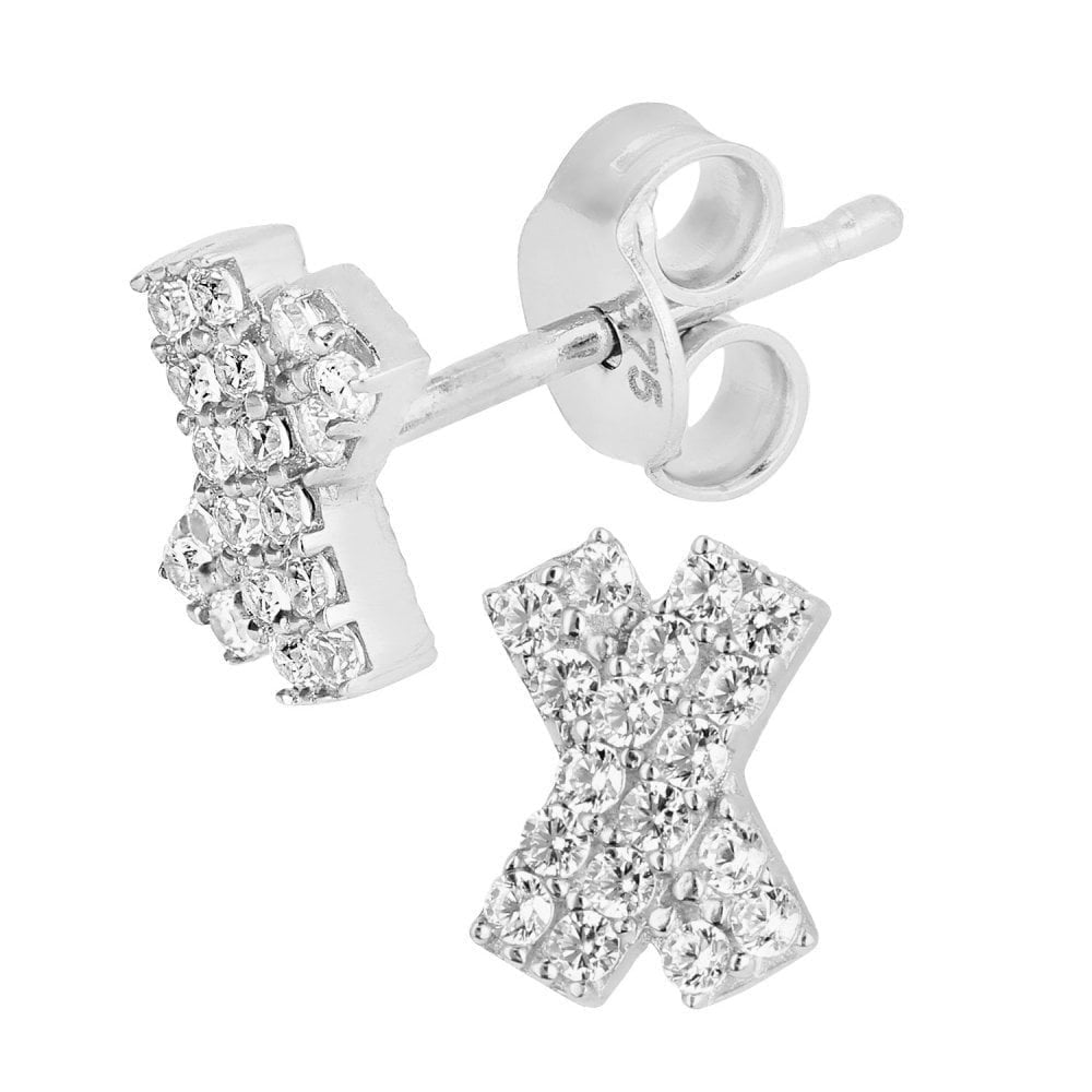 Cubic Zirconia Stud Earrings 9ct White Gold | Prime Jewellery