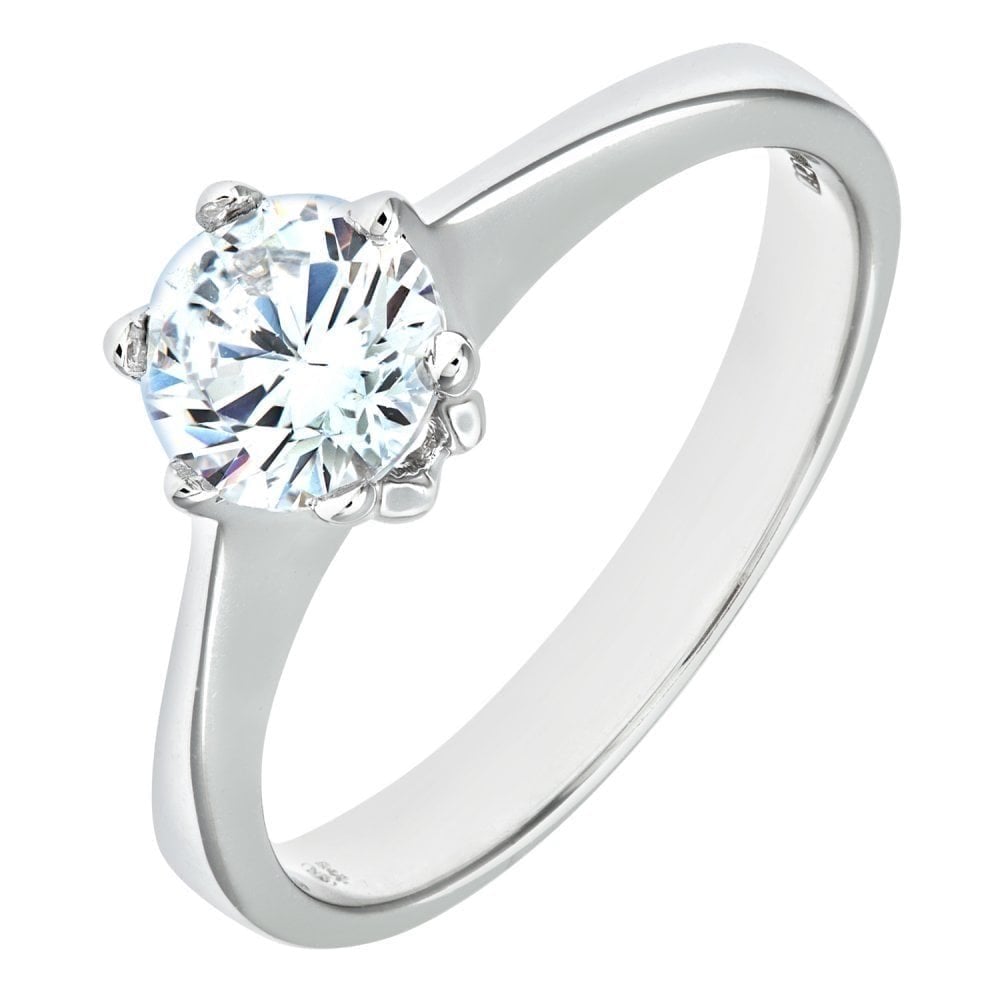 9ct White Gold Solitaire Ring