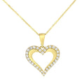Cubic Zirconia Heart Necklace 9ct Yellow Gold | Prime Jewellery