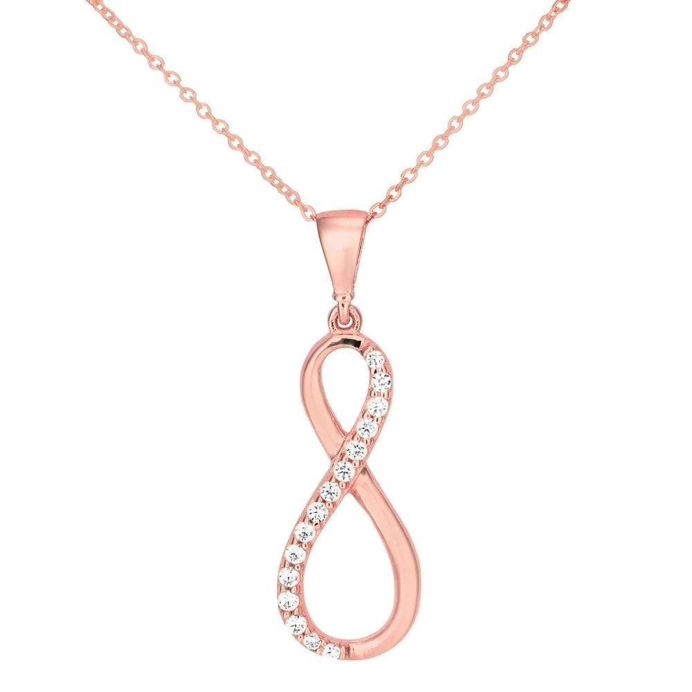Cubic Zirconia Necklace 9ct Rose Gold | Prime Jewellery