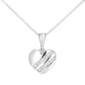 Cubic Zirconia Heart Necklace 9ct White Gold | Prime Jewellery