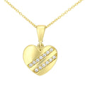 Cubic Zirconia Heart Pendant Necklace 9ct Yellow Gold | Prime Jewellery