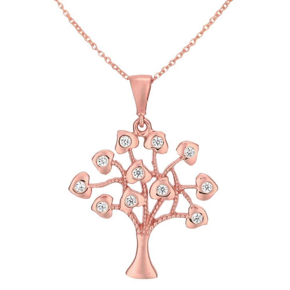 Cubic Zirconia Necklace 9ct Rose Gold | Prime Jewellery