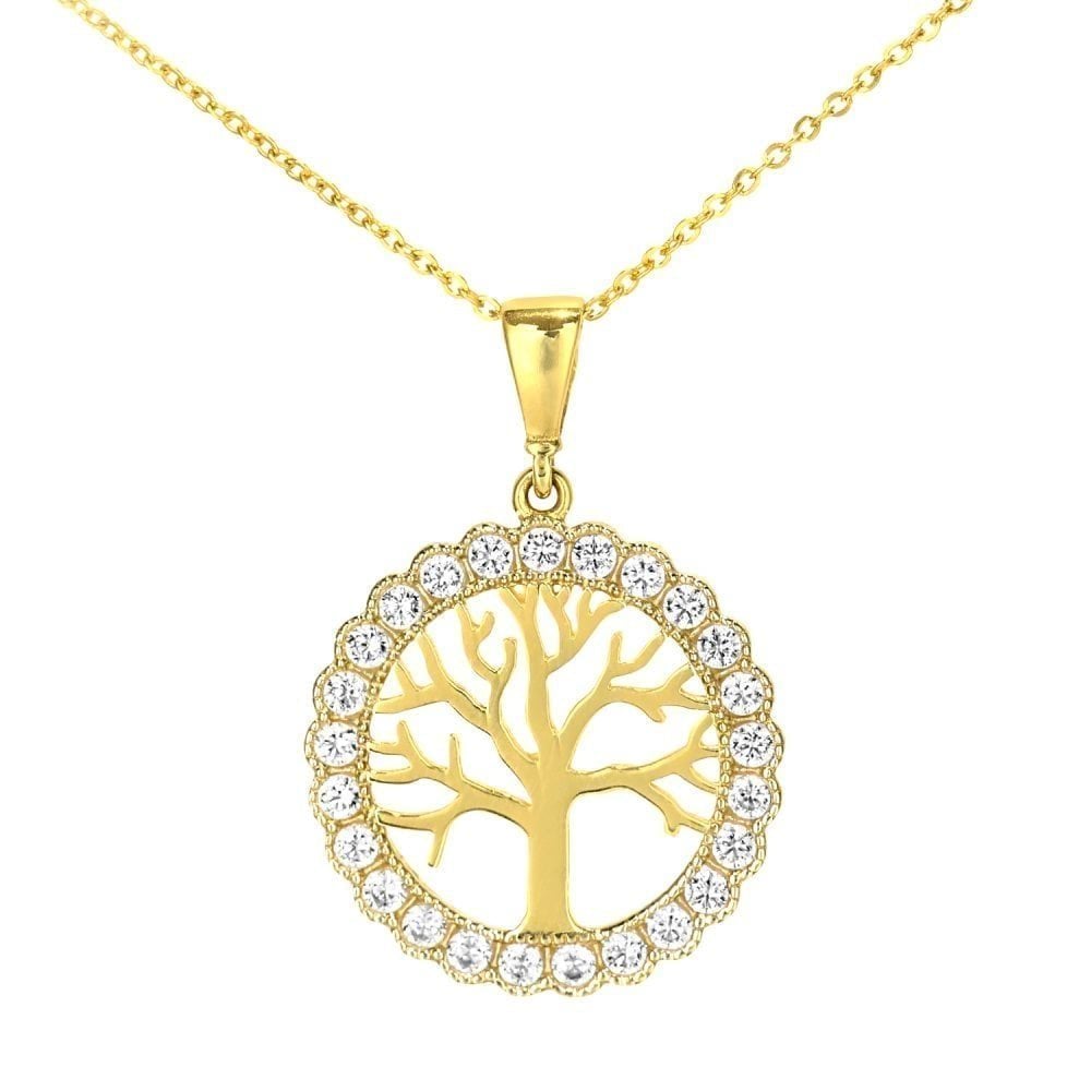 Cubic Zirconia Necklace 9ct Yellow Gold | Prime Jewellery