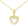 Cubic Zirconia Heart Necklace 9ct Yellow Gold | Prime Jewellery