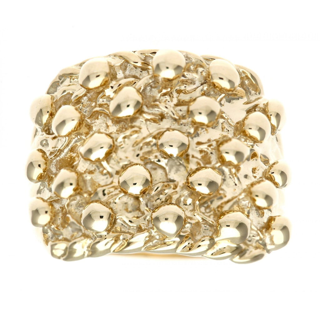 9ct Yellow Gold Mens Ring Keeper Ring
