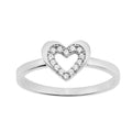 9ct White Gold with Cubic Zirconia Stones Heart Ring