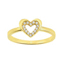 9ct Yellow Gold with Cubic Zirconia Stones Heart Ring