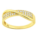 9ct Yellow Gold with Cubic Zirconia Stones in Kiss Design Eternity Ring