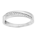 9ct White Gold with Cubic Zirconia Stones Wedding Band