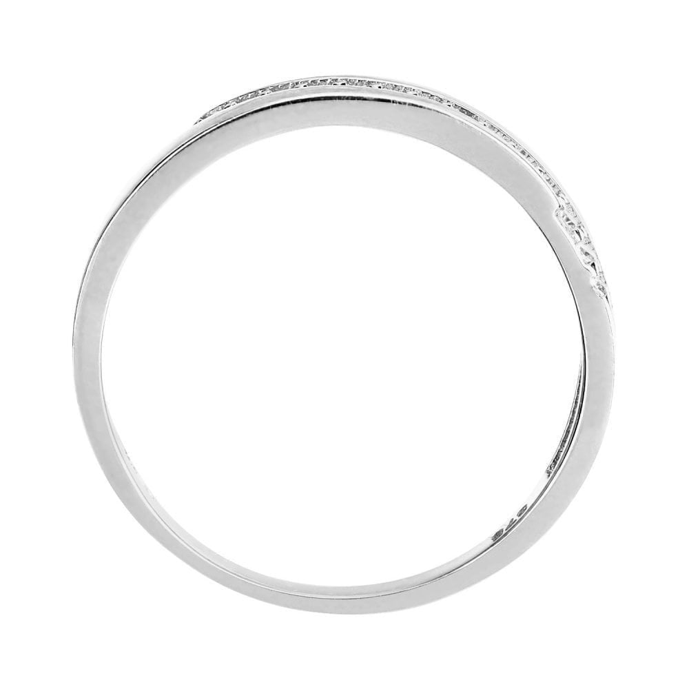 9ct White Gold with Cubic Zirconia Stones Wedding Band