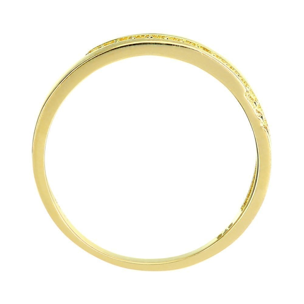 9ct Yellow Gold with Cubic Zirconia Stones Wedding Band