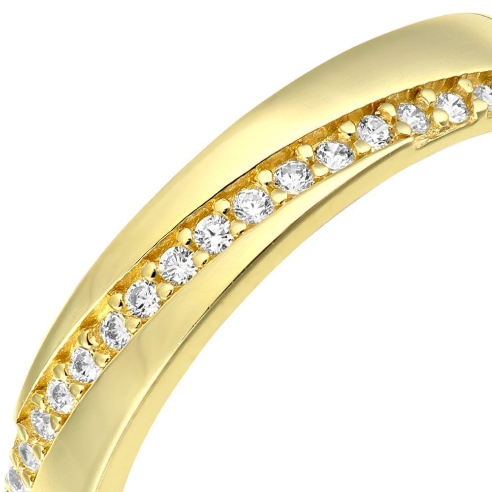 9ct Yellow Gold with Cubic Zirconia Stones Wedding Band