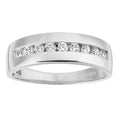 9ct White Gold with Channel Set Cubic Zirconia Stones Wedding Band