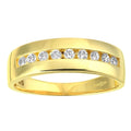 9ct Yellow Gold with Channel Set Cubic Zirconia Stones Wedding Band