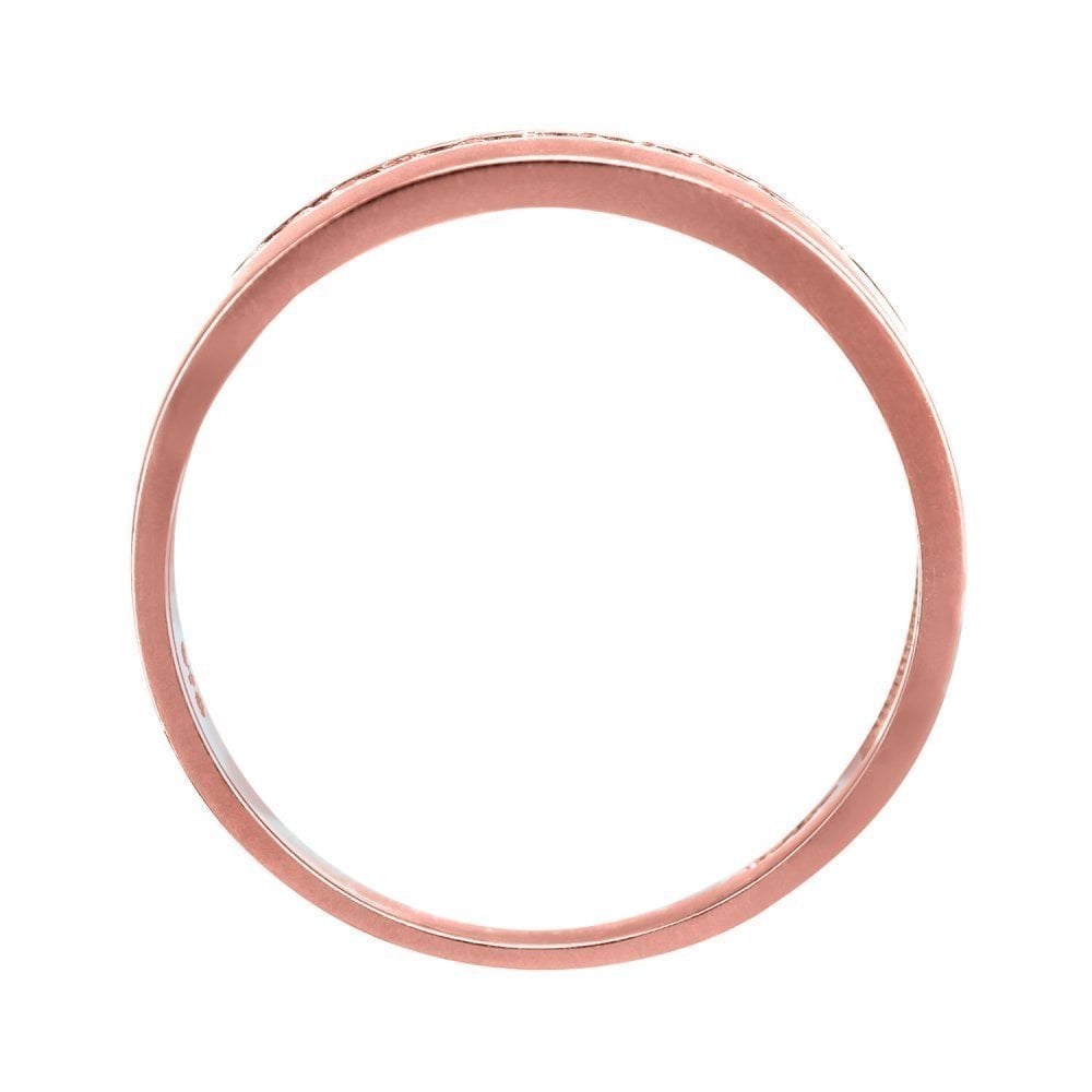 9ct Rose Gold with Cubic Zirconia Stones Wedding Band