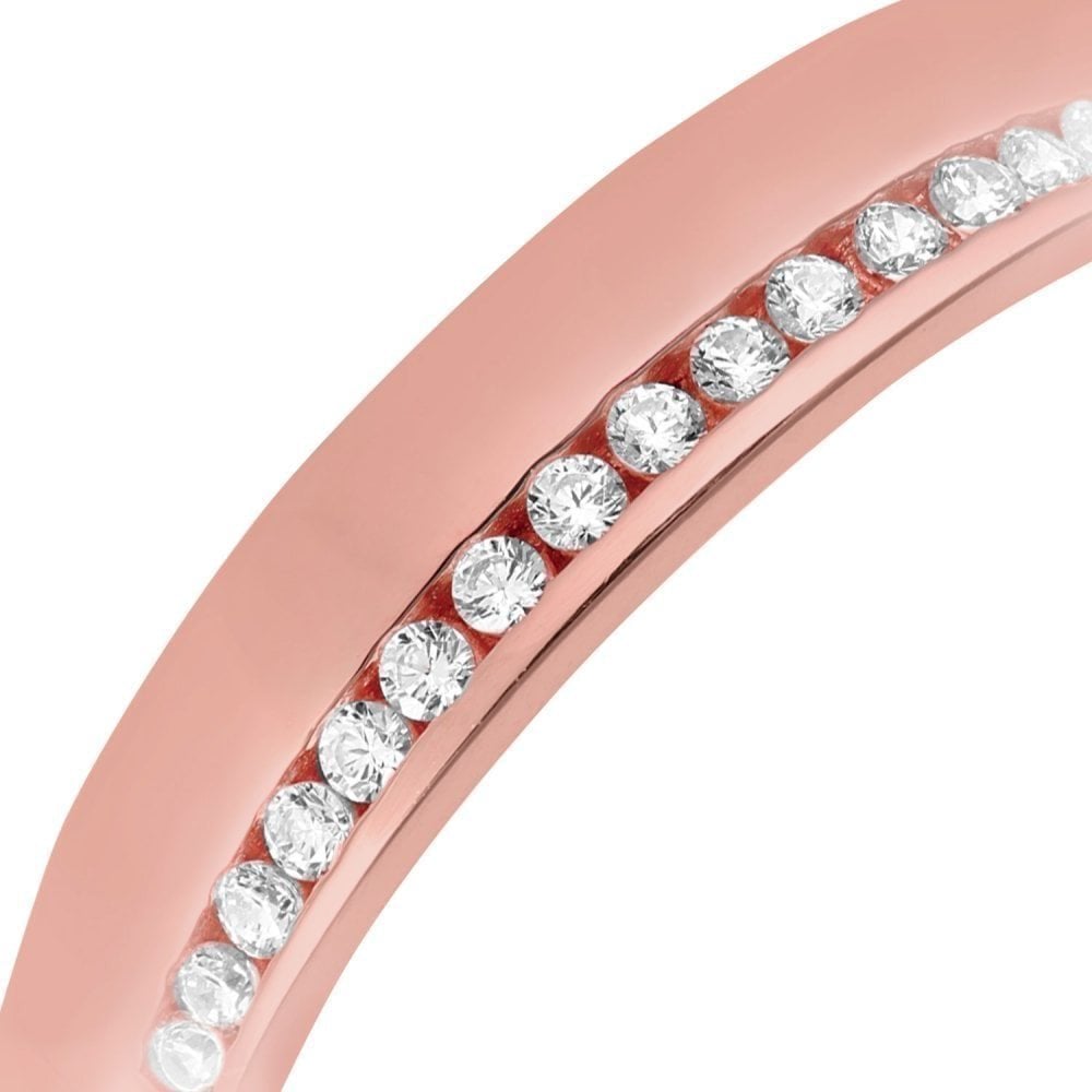 9ct Rose Gold with Cubic Zirconia Stones Wedding Band