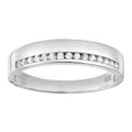 9ct White Gold with Cubic Zirconia Stones Channel Set Wedding Band
